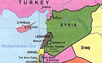 Map of Israel and region