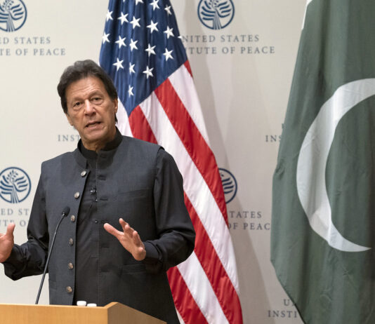 PM Imran Khan giving a speech at US Institute of Peace